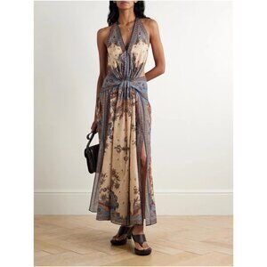 Zimmermann Ascension Plunge Halter Dress